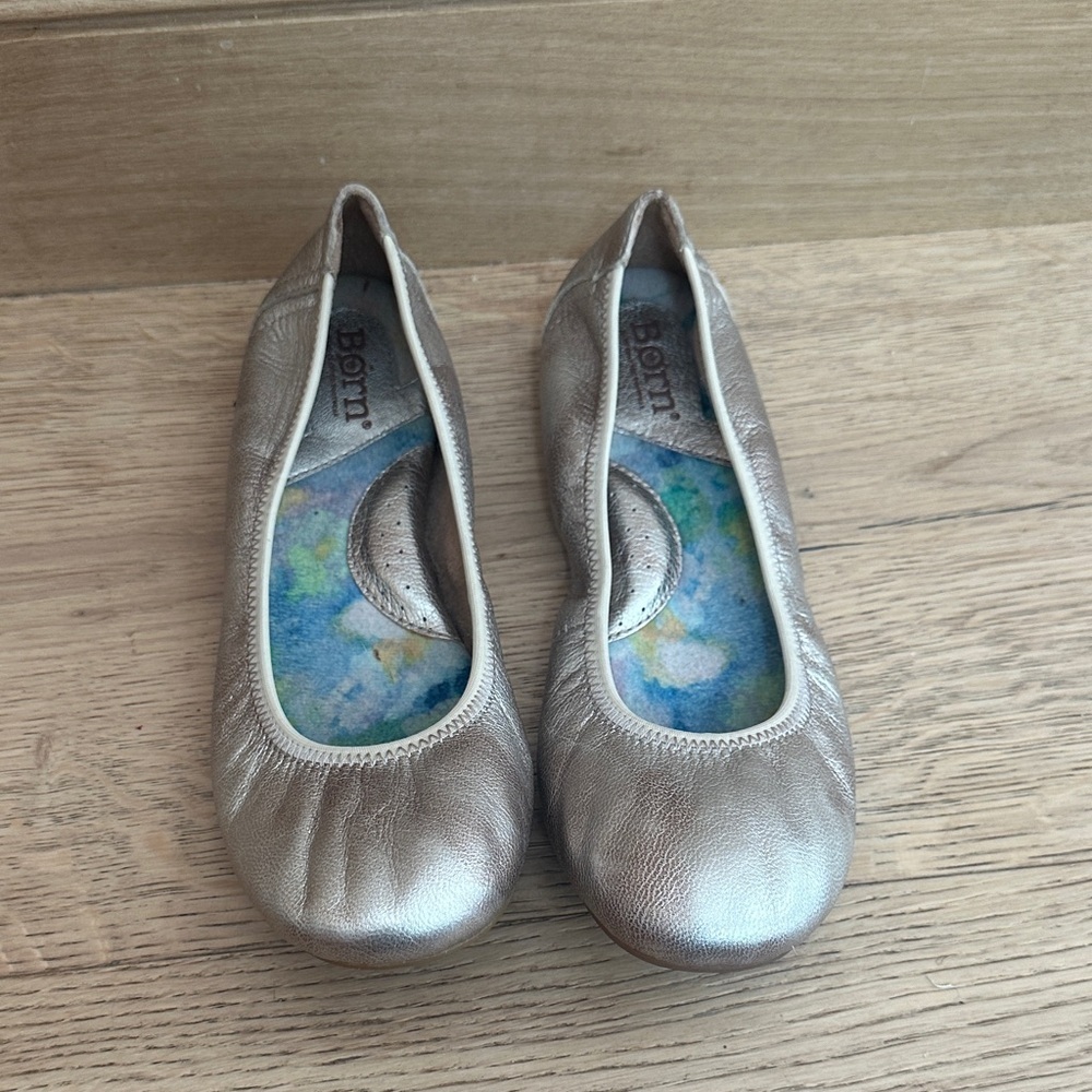 Born Metallic Ballet Flats 6.5 women’s